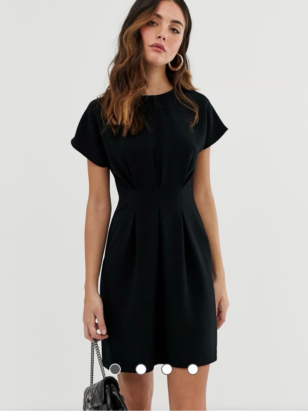 ASOS LBD classic black dress with pleats at waist size 6